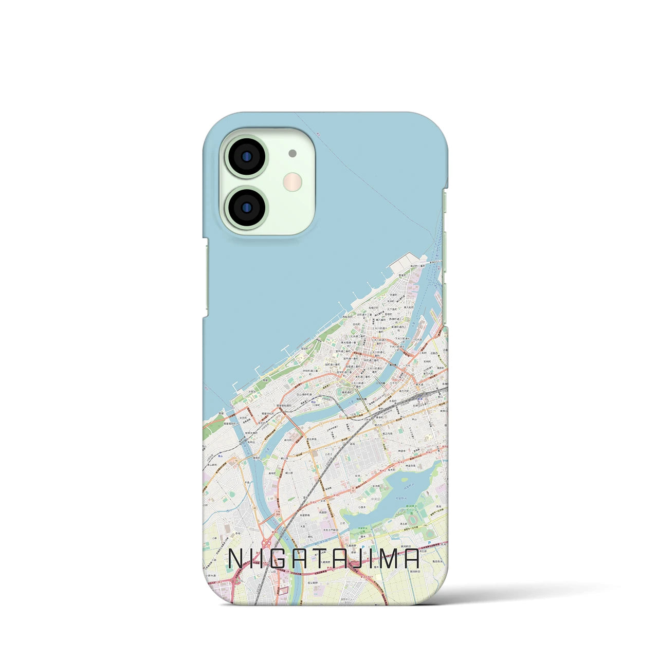 【新潟島】地図柄iPhoneケース（バックカバータイプ・ナチュラル）iPhone 12 mini 用