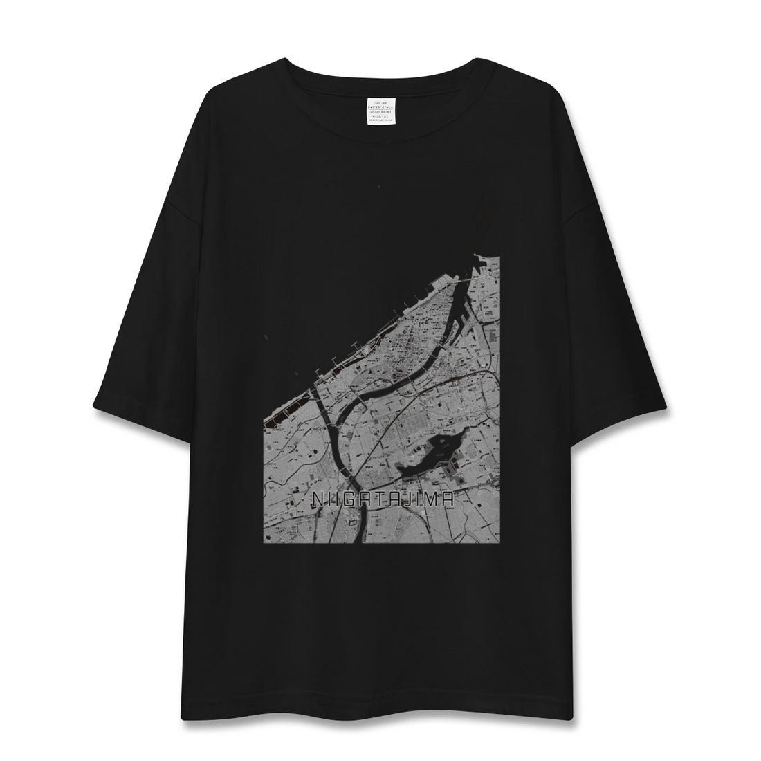 【新潟島（新潟県）】地図柄ビッグシルエットTシャツ