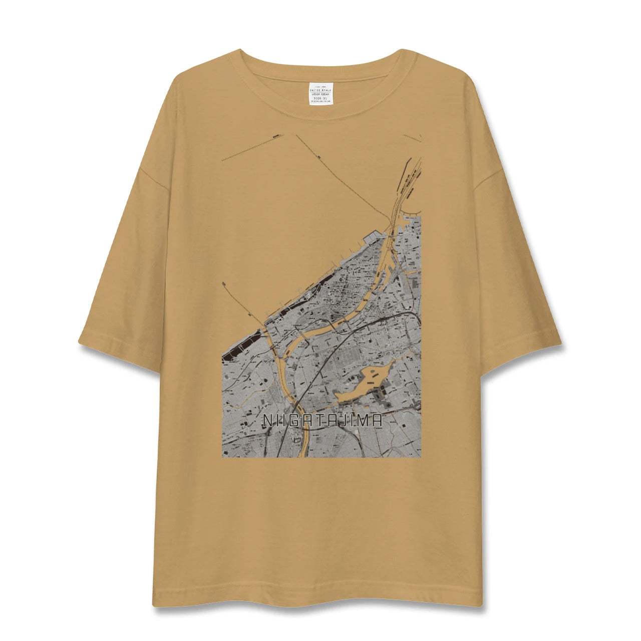 【新潟島（新潟県）】地図柄ビッグシルエットTシャツ
