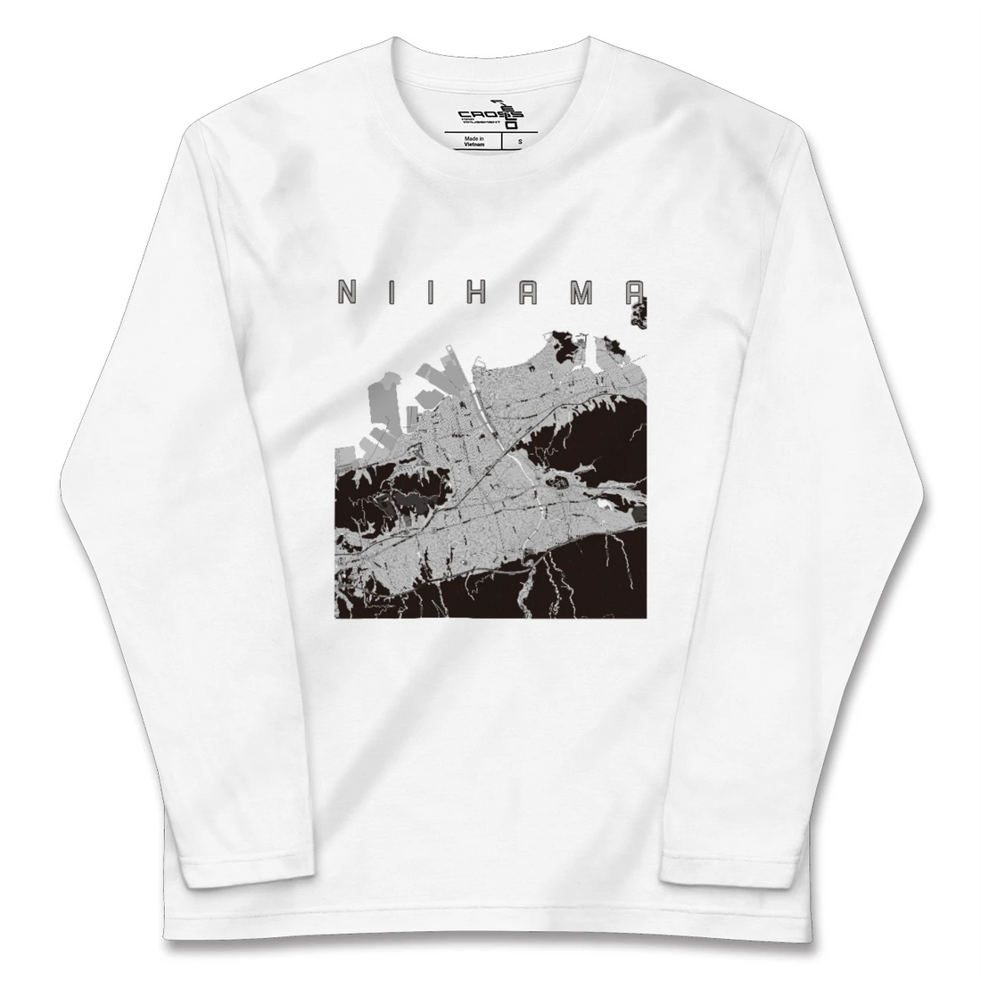 【新居浜(愛媛県)】地図柄ロングスリーブTシャツ