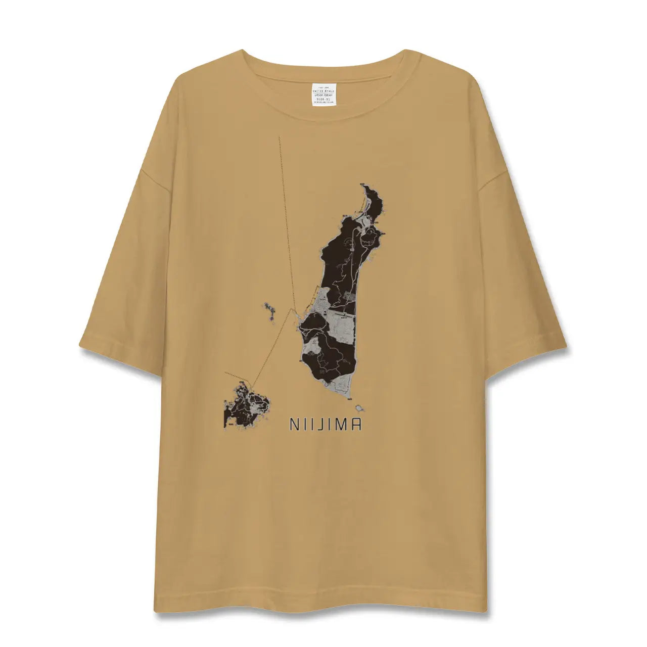 【新島（東京都）】地図柄ビッグシルエットTシャツ