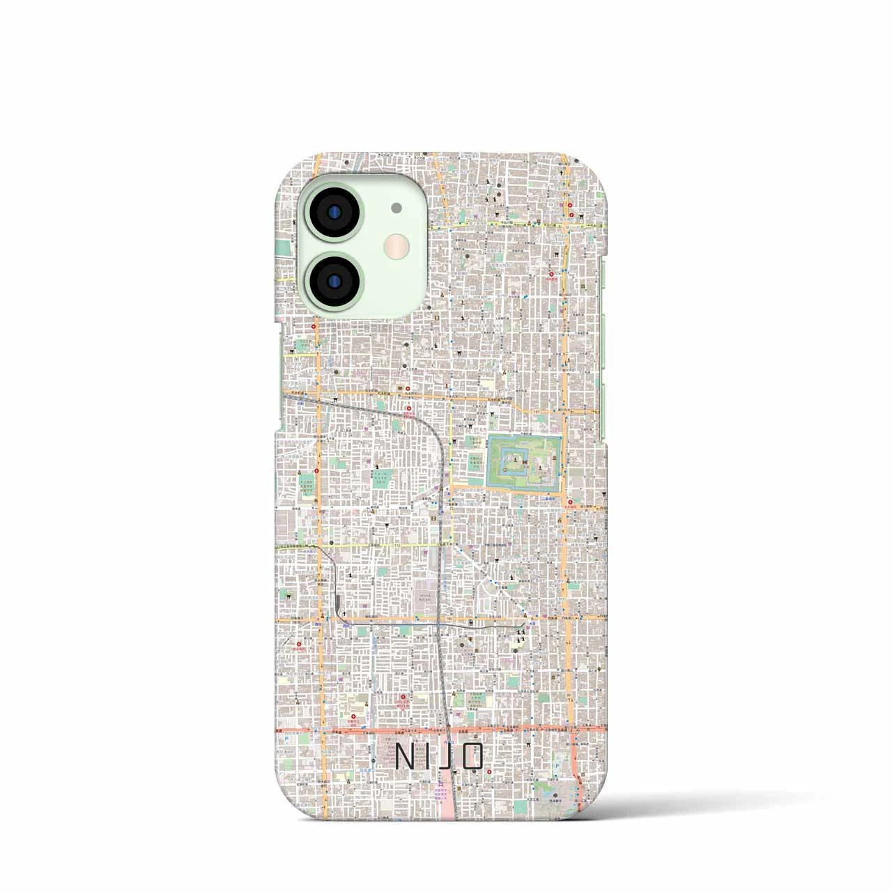 【二条】地図柄iPhoneケース（バックカバータイプ・ナチュラル）iPhone 12 mini 用