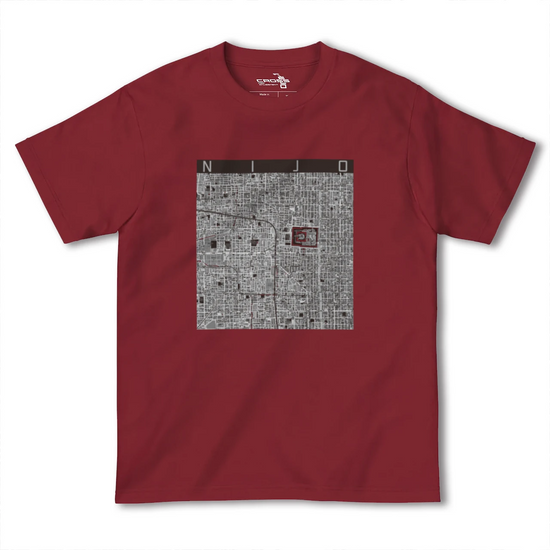 【二条（京都府）】地図柄ヘビーウェイトTシャツ