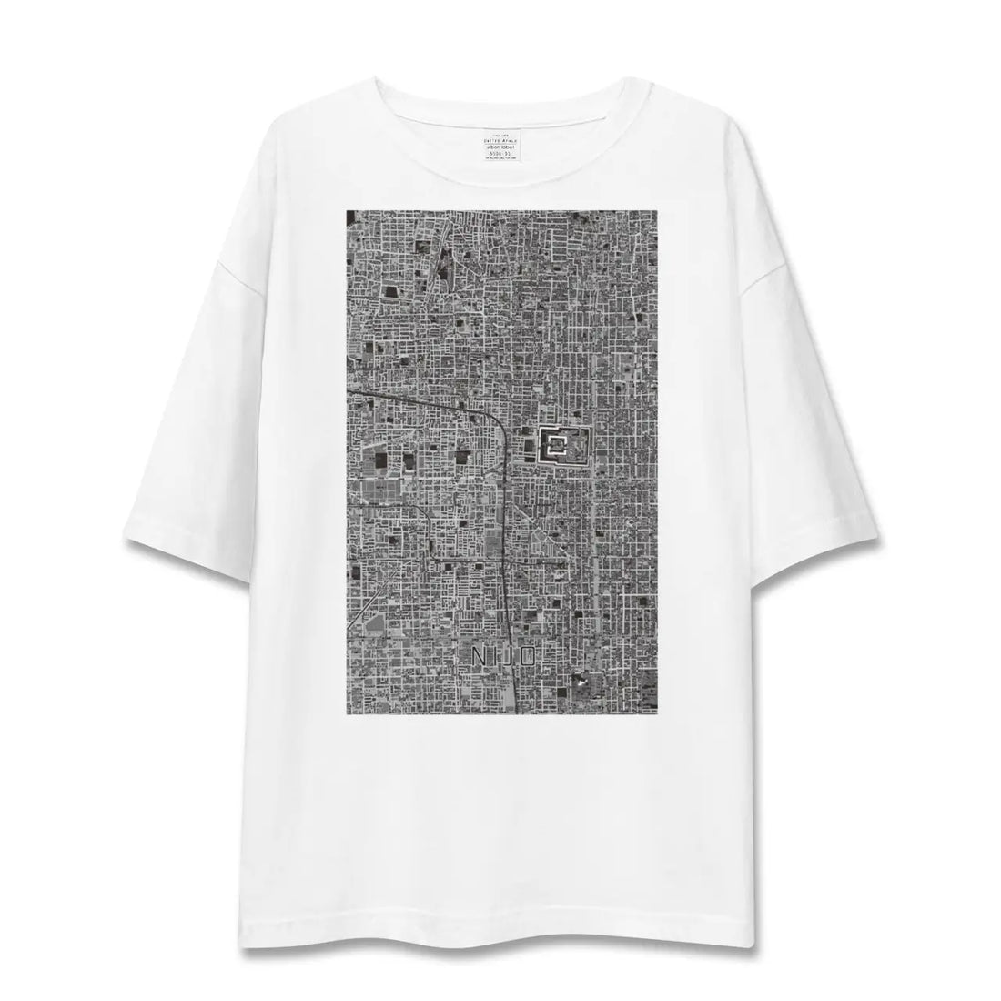 【二条(京都府)】地図柄ビッグシルエットTシャツ