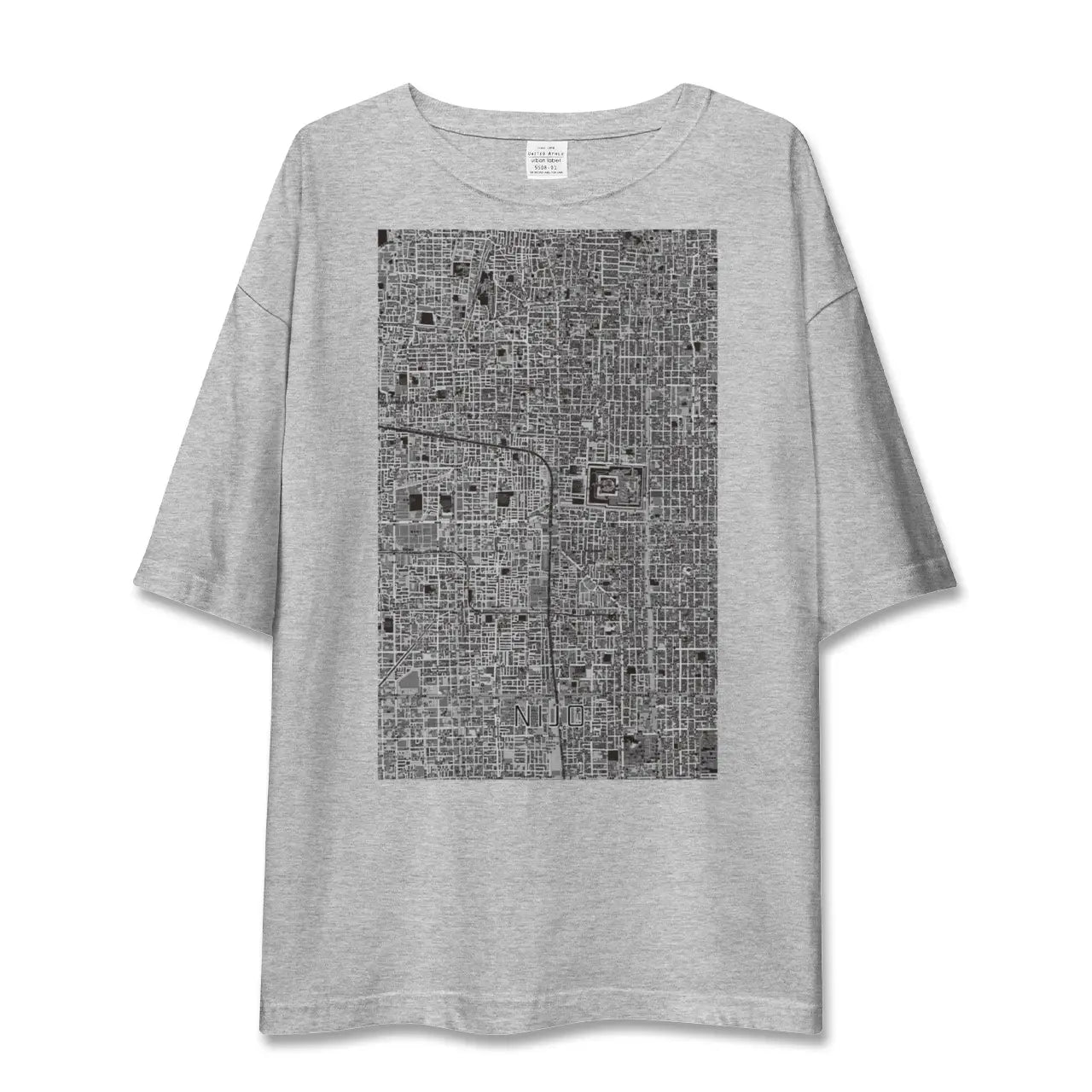 【二条（京都府）】地図柄ビッグシルエットTシャツ