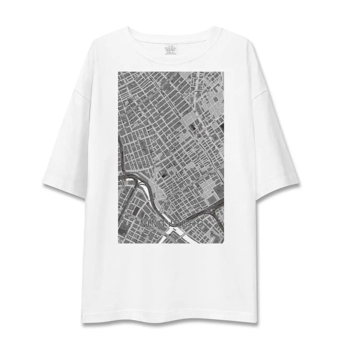 【人形町（東京都）】地図柄ビッグシルエットTシャツ