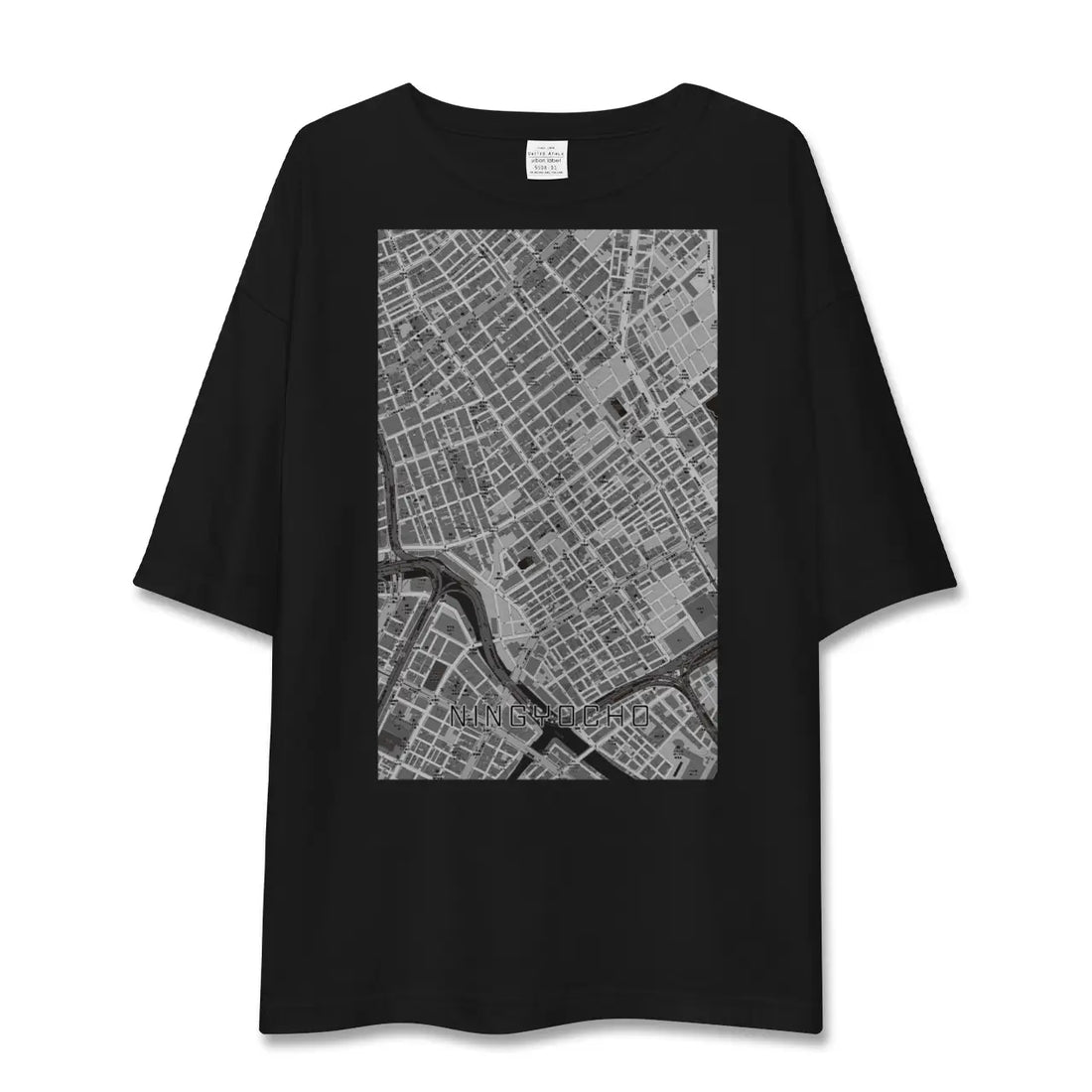 【人形町（東京都）】地図柄ビッグシルエットTシャツ