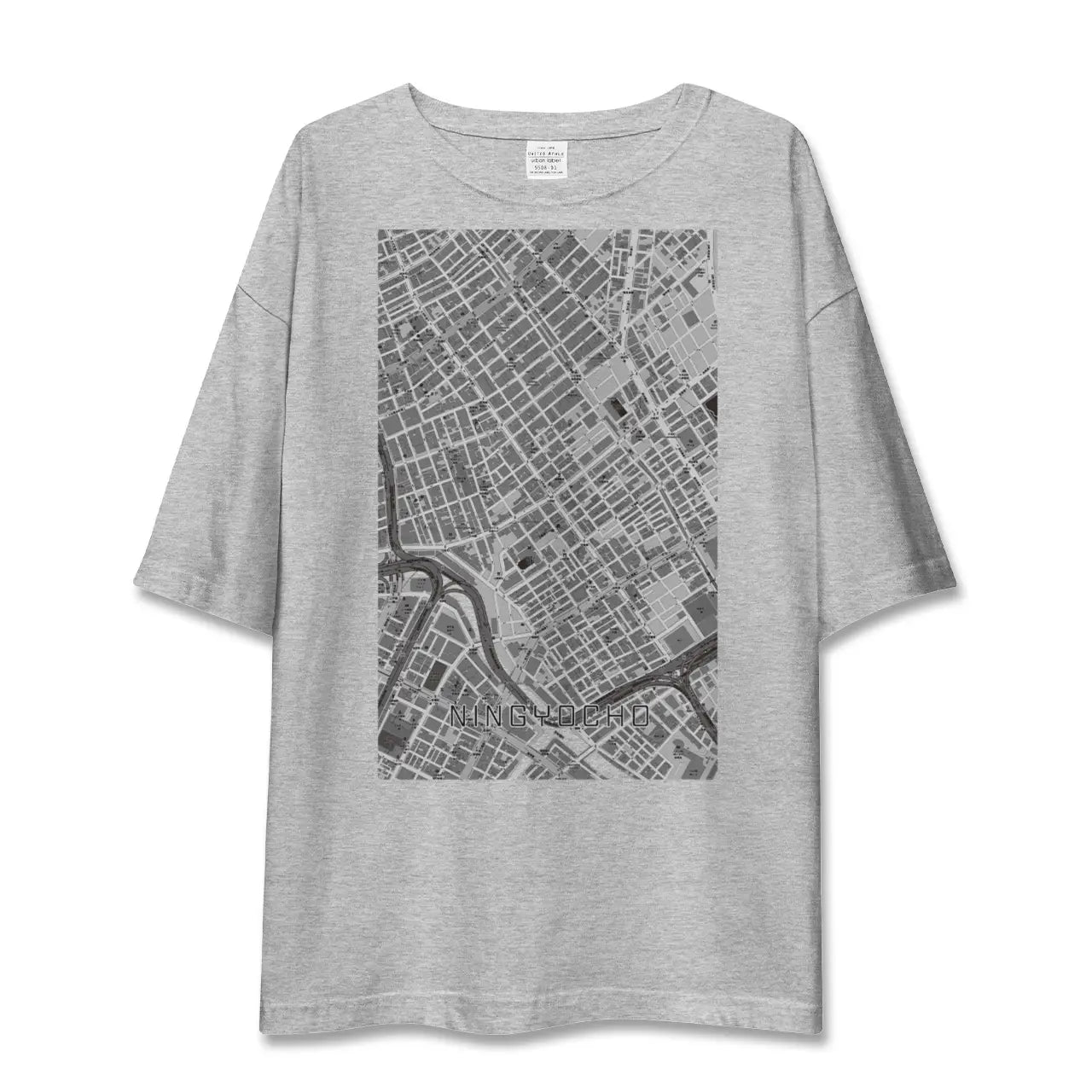 【人形町（東京都）】地図柄ビッグシルエットTシャツ