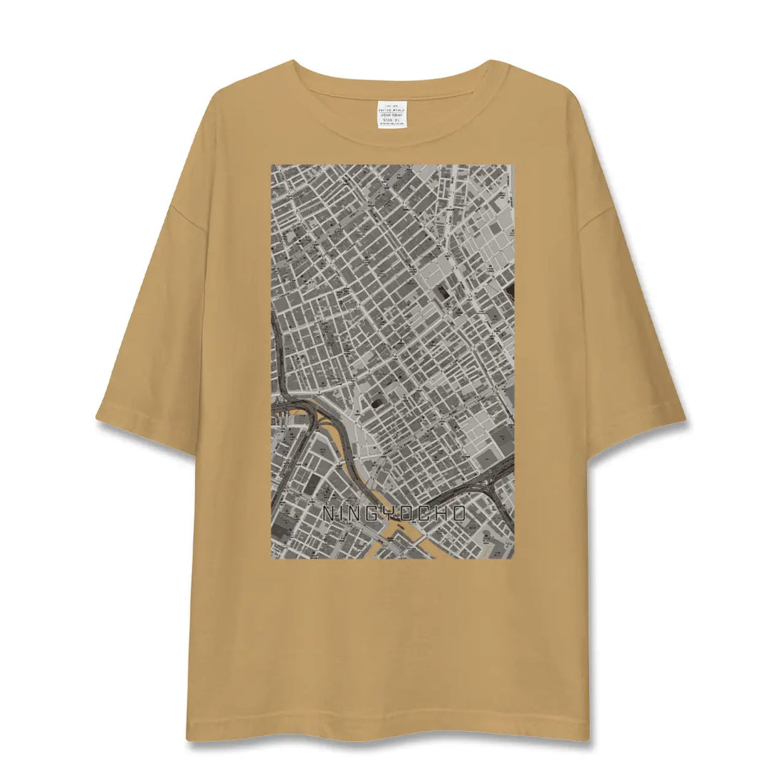 【人形町（東京都）】地図柄ビッグシルエットTシャツ