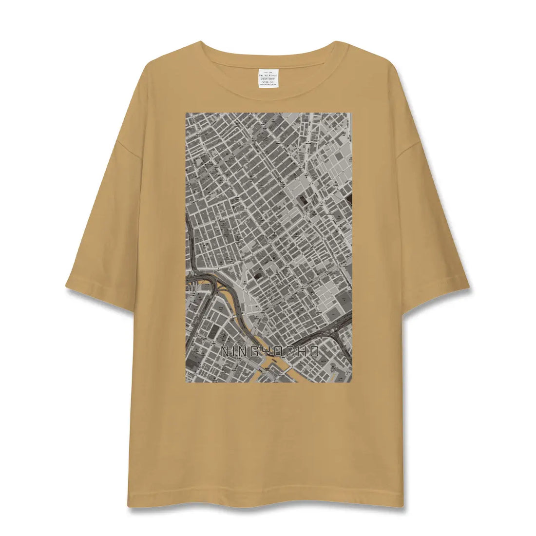 【人形町(東京都)】地図柄ビッグシルエットTシャツ