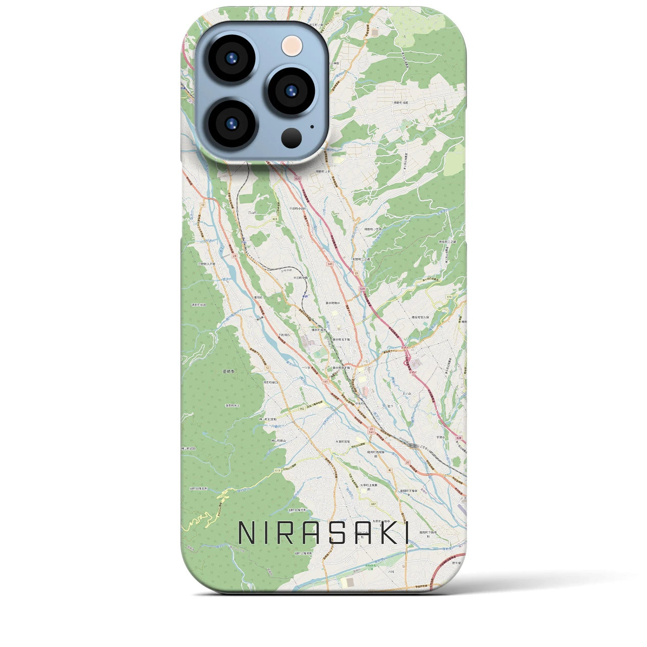 【韮崎】地図柄iPhoneケース（バックカバータイプ・ナチュラル）iPhone 13 Pro Max 用