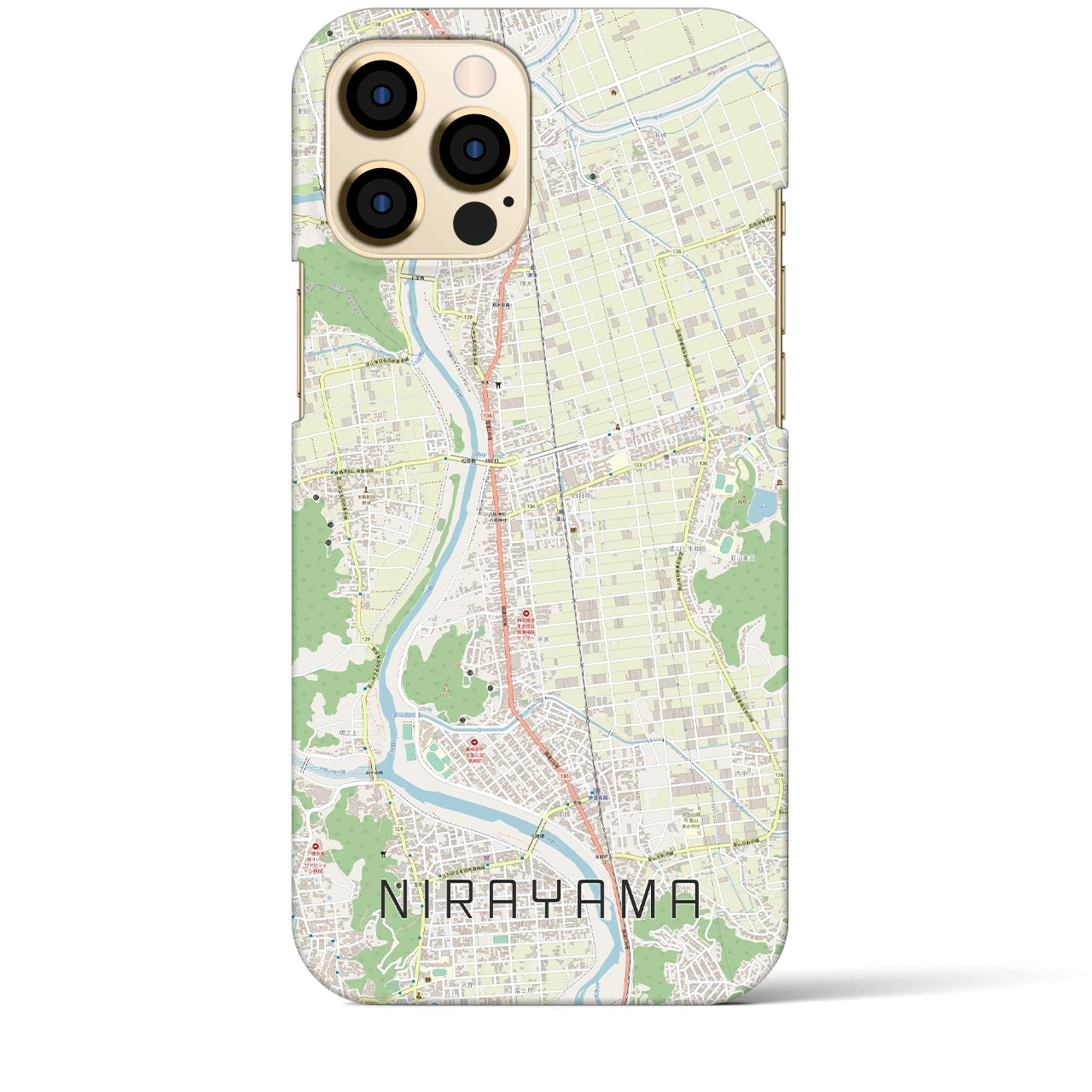【韮山】地図柄iPhoneケース（バックカバータイプ・ナチュラル）iPhone 12 Pro Max 用