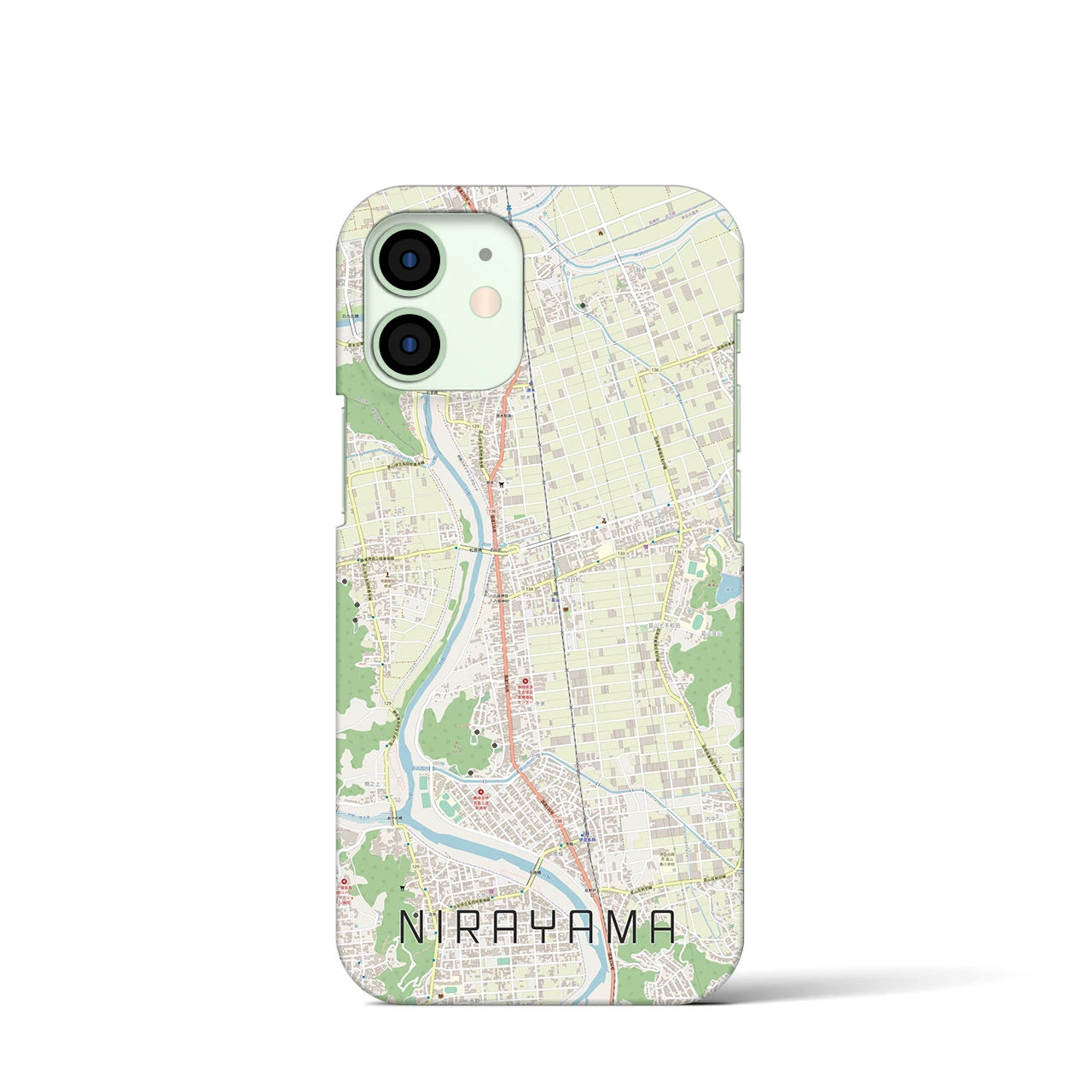 【韮山】地図柄iPhoneケース（バックカバータイプ・ナチュラル）iPhone 12 mini 用