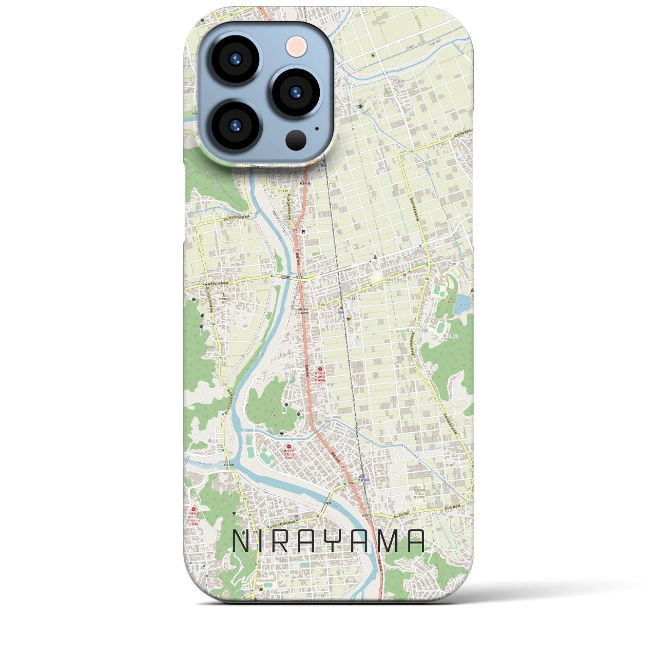 【韮山】地図柄iPhoneケース（バックカバータイプ・ナチュラル）iPhone 13 Pro Max 用