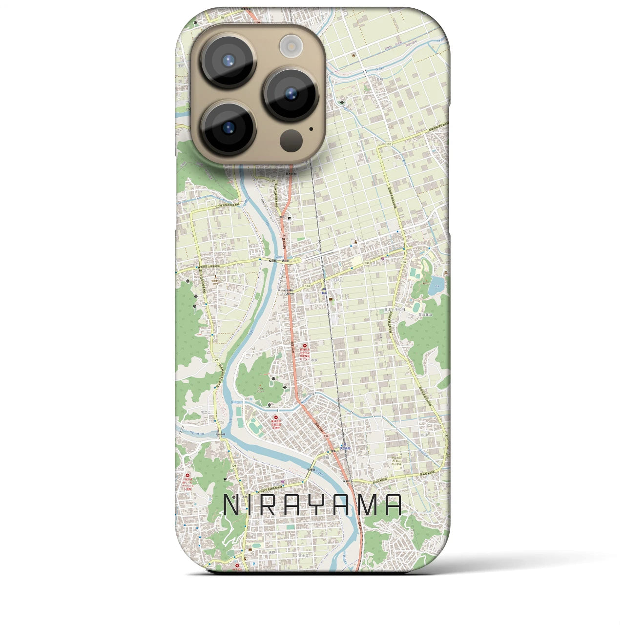 【韮山】地図柄iPhoneケース（バックカバータイプ・ナチュラル）iPhone 14 Pro Max 用