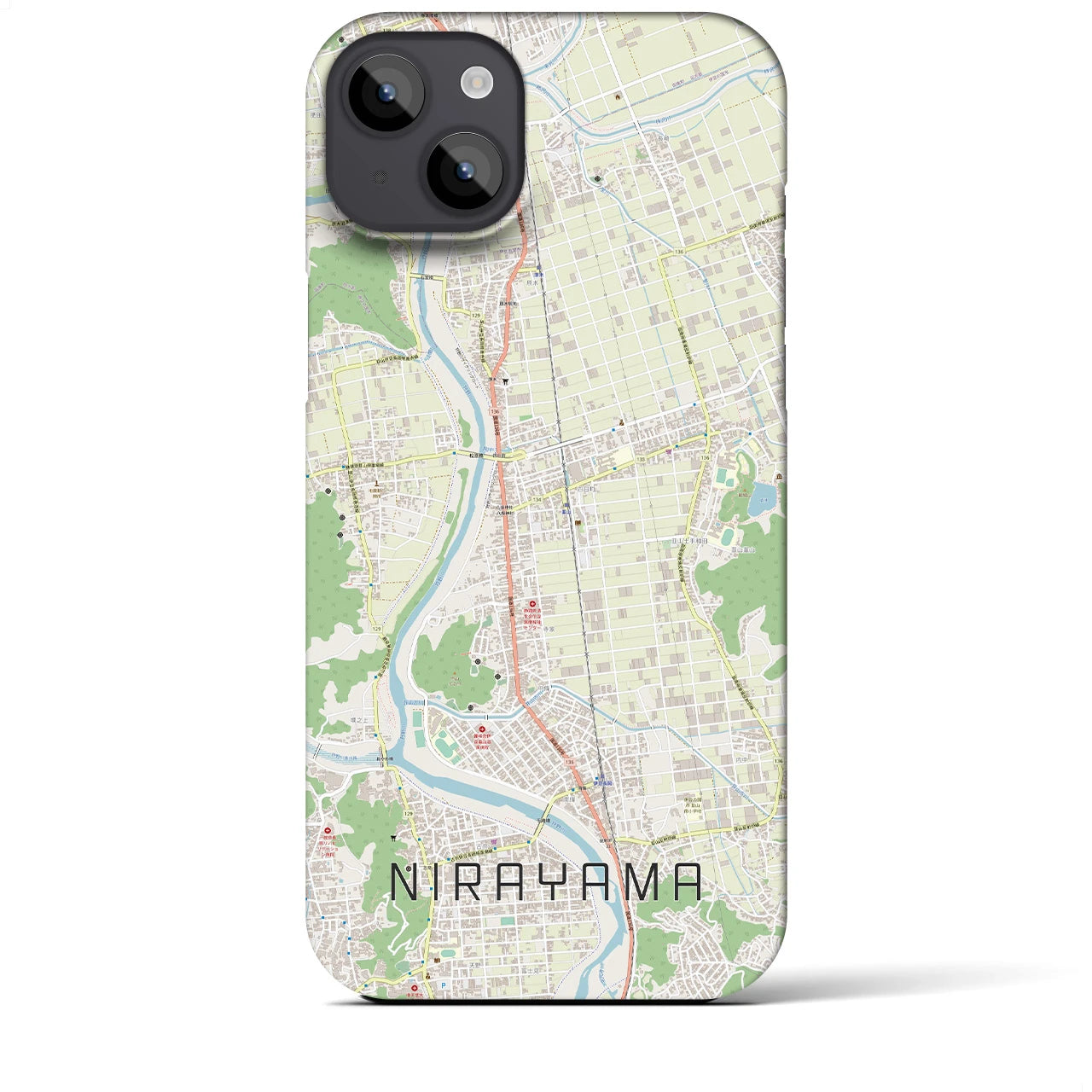 【韮山】地図柄iPhoneケース（バックカバータイプ・ナチュラル）iPhone 14 Plus 用