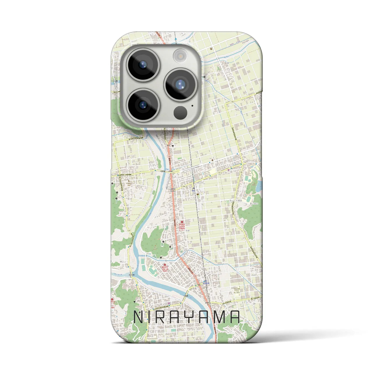 【韮山】地図柄iPhoneケース（バックカバータイプ・ナチュラル）iPhone 15 Pro 用
