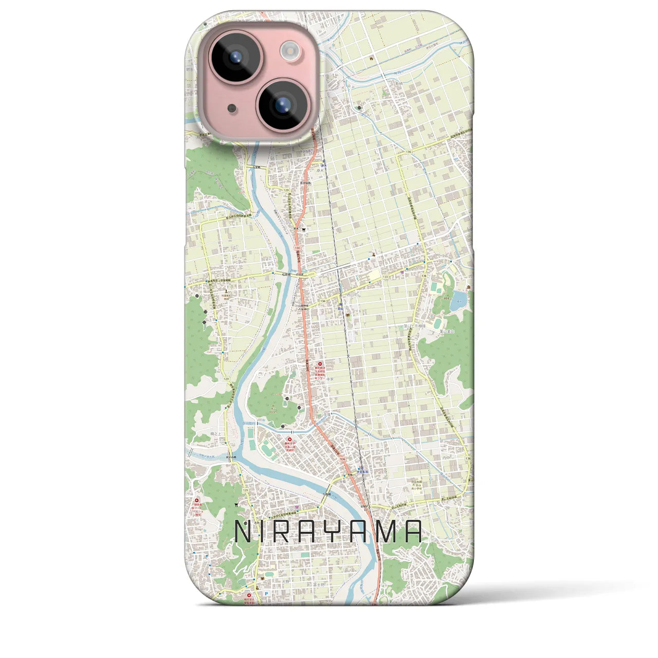 【韮山】地図柄iPhoneケース（バックカバータイプ・ナチュラル）iPhone 15 Plus 用