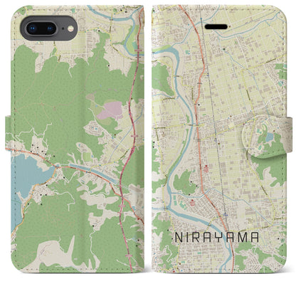 【韮山（静岡県）】地図柄iPhoneケース（手帳タイプ）ナチュラル・iPhone 8Plus /7Plus / 6sPlus / 6Plus 用
