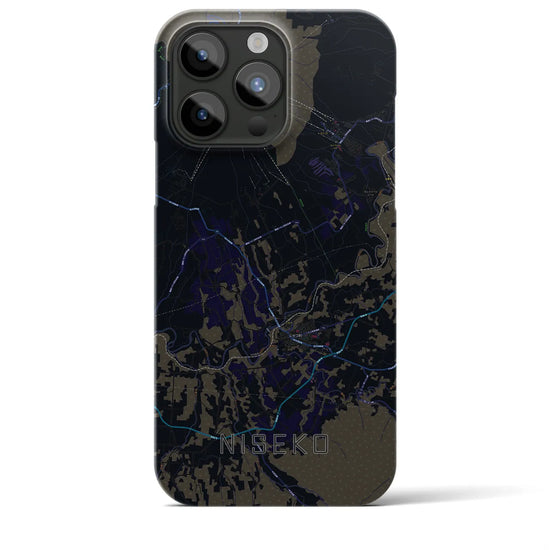 【ニセコ】地図柄iPhoneケース（バックカバータイプ・ブラック）iPhone 15 Pro Max 用