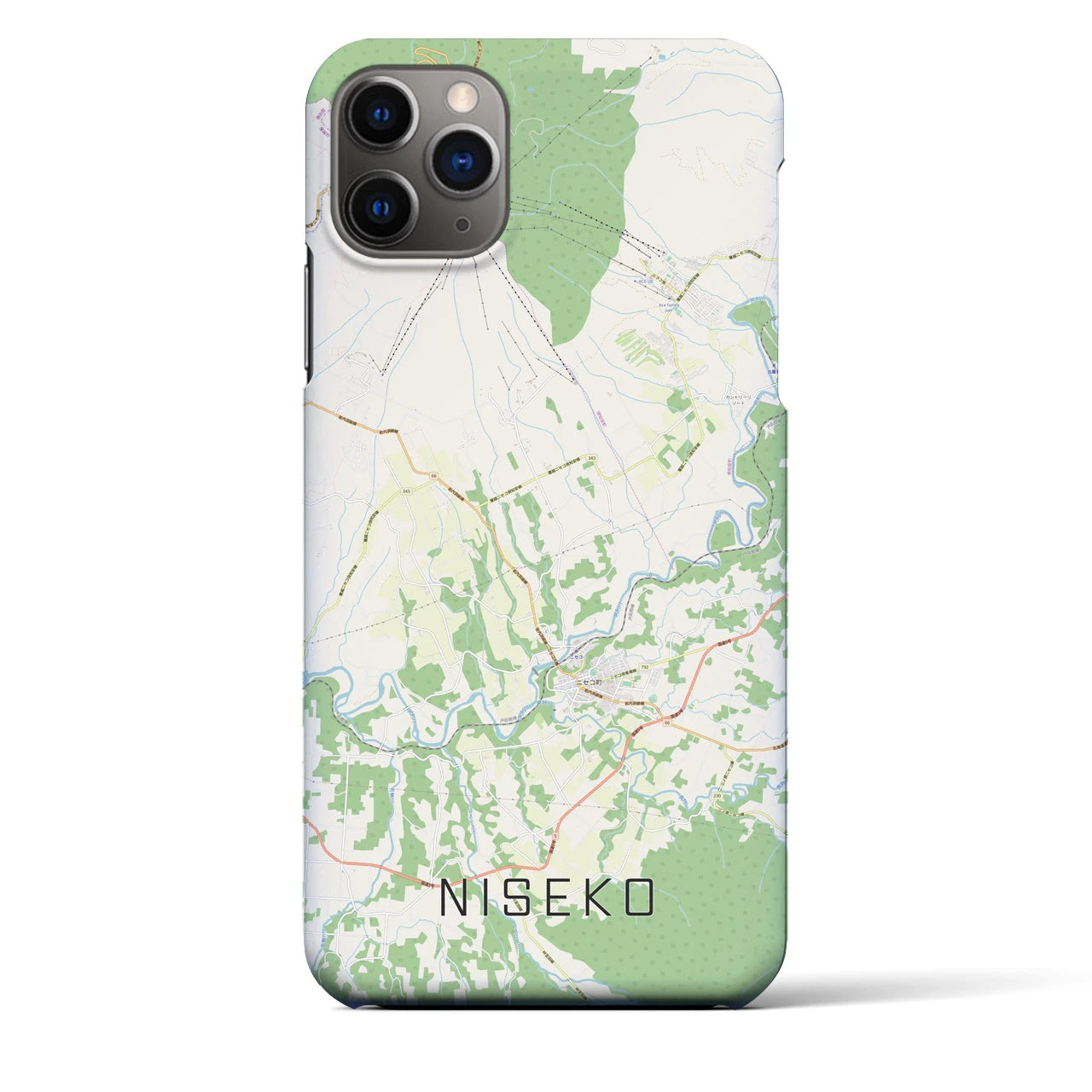 【ニセコ】地図柄iPhoneケース（バックカバータイプ・ナチュラル）iPhone 11 Pro Max 用