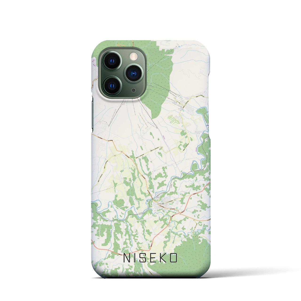 【ニセコ】地図柄iPhoneケース（バックカバータイプ・ナチュラル）iPhone 11 Pro 用