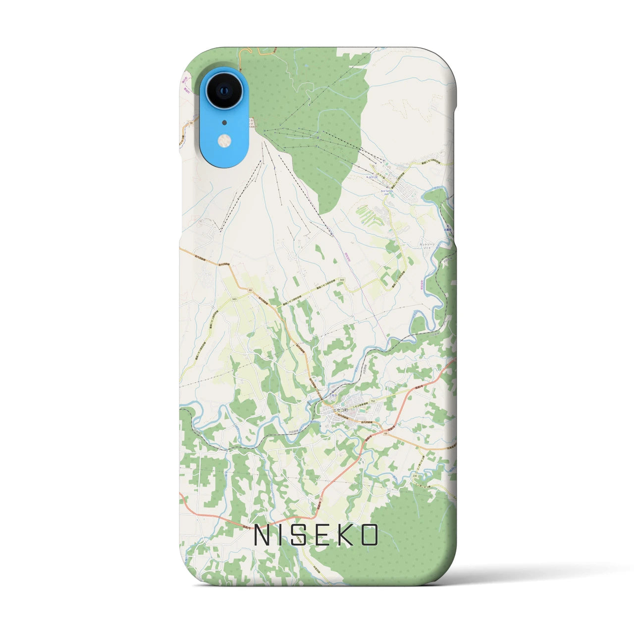 【ニセコ】地図柄iPhoneケース（バックカバータイプ・ナチュラル）iPhone XR 用