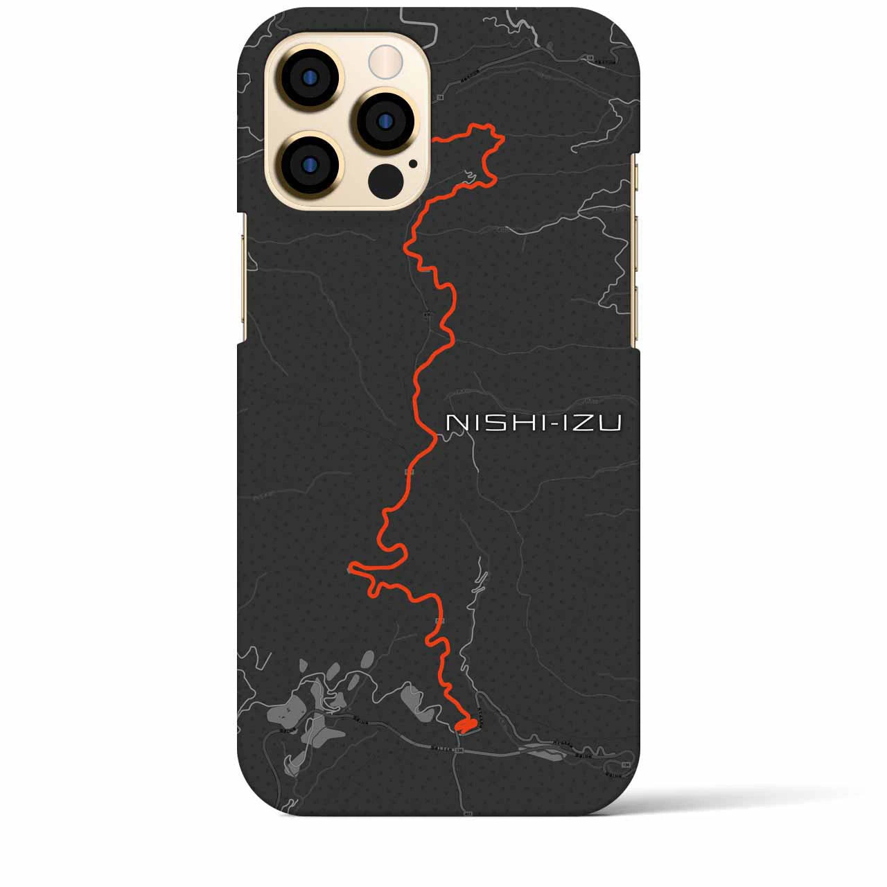Recipro × Crossfield【西伊豆】地図柄iPhoneケース（バックカバータイプ・チャコール）iPhone 12 Pro Max 用