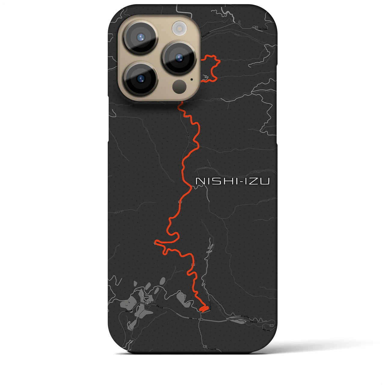 Recipro × Crossfield【西伊豆】地図柄iPhoneケース（バックカバータイプ・チャコール）iPhone 14 Pro Max 用