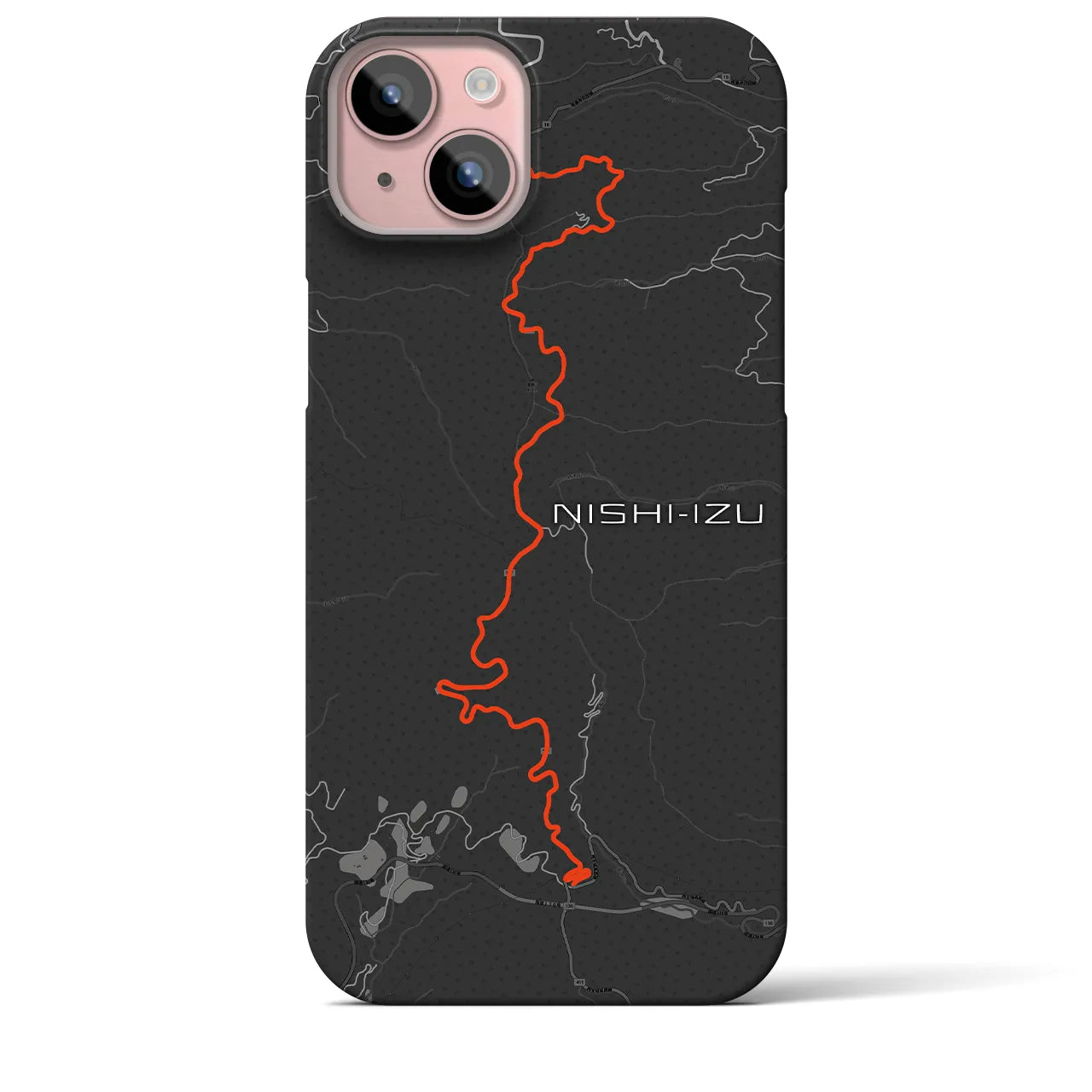 Recipro × Crossfield【西伊豆】地図柄iPhoneケース（バックカバータイプ・チャコール）iPhone 15 Plus 用