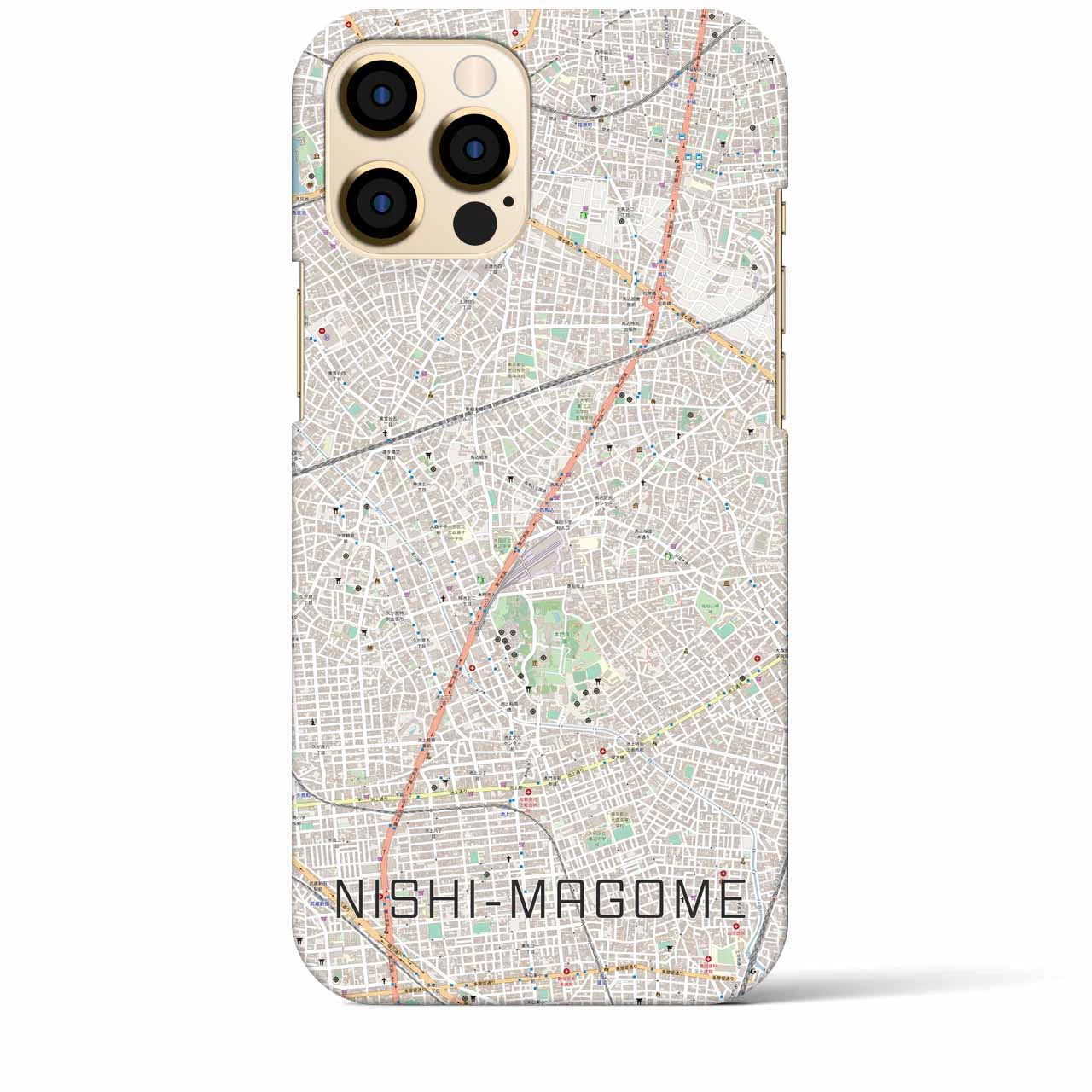 【西馬込】地図柄iPhoneケース（バックカバータイプ・ナチュラル）iPhone 12 Pro Max 用