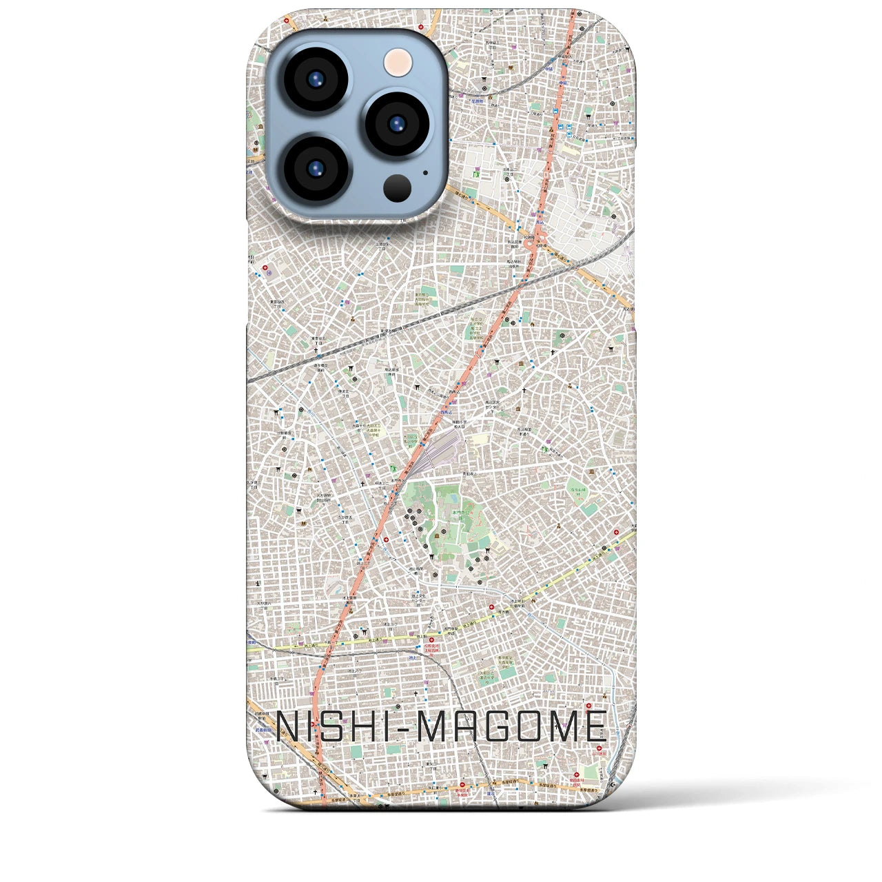 【西馬込】地図柄iPhoneケース（バックカバータイプ・ナチュラル）iPhone 13 Pro Max 用