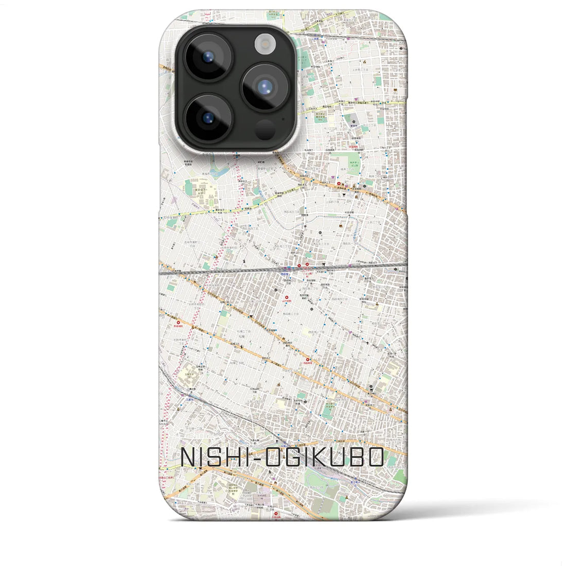 【西荻窪2】地図柄iPhoneケース（バックカバータイプ・ナチュラル）iPhone 15 Pro Max 用