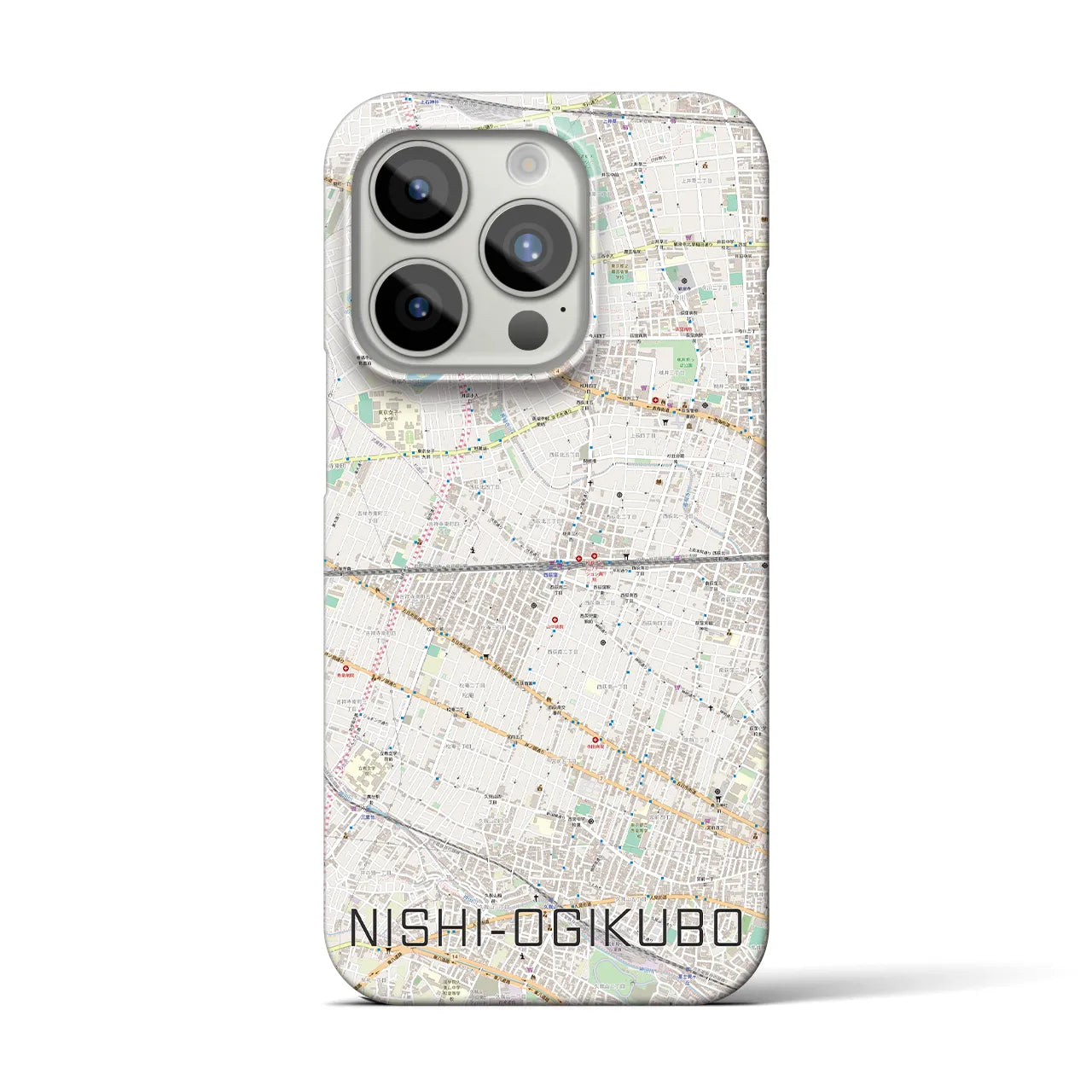 【西荻窪2】地図柄iPhoneケース（バックカバータイプ・ナチュラル）iPhone 15 Pro 用