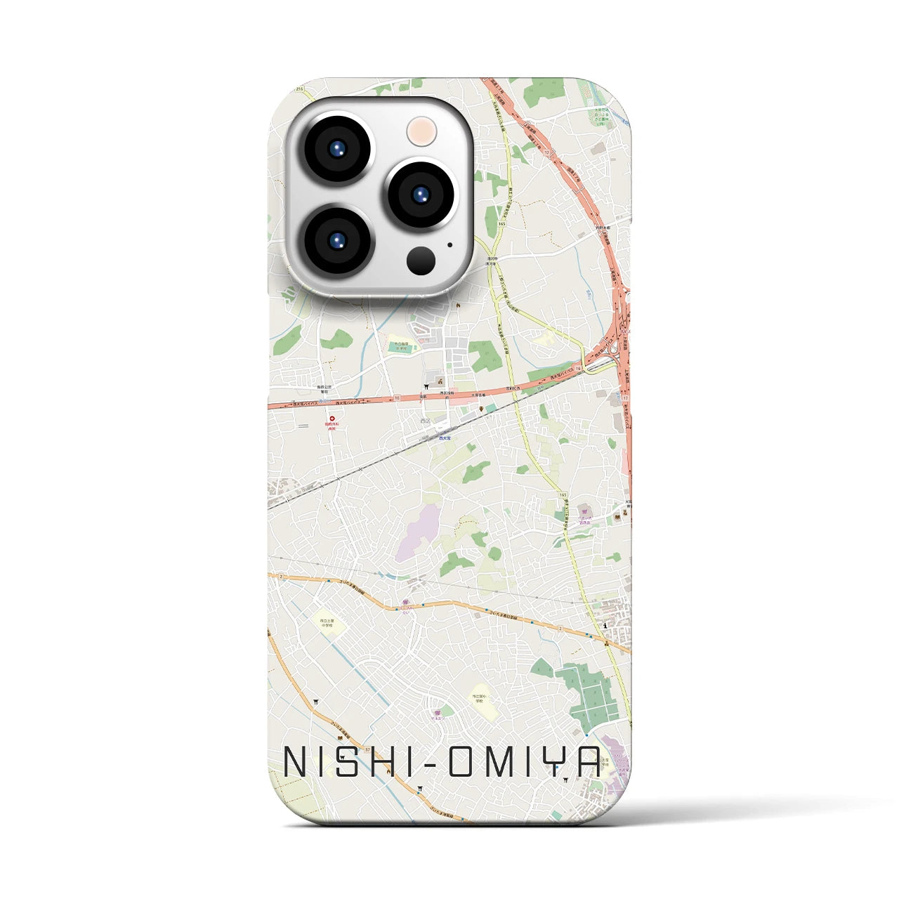 【西大宮】地図柄iPhoneケース（バックカバータイプ・ナチュラル）iPhone 13 Pro 用