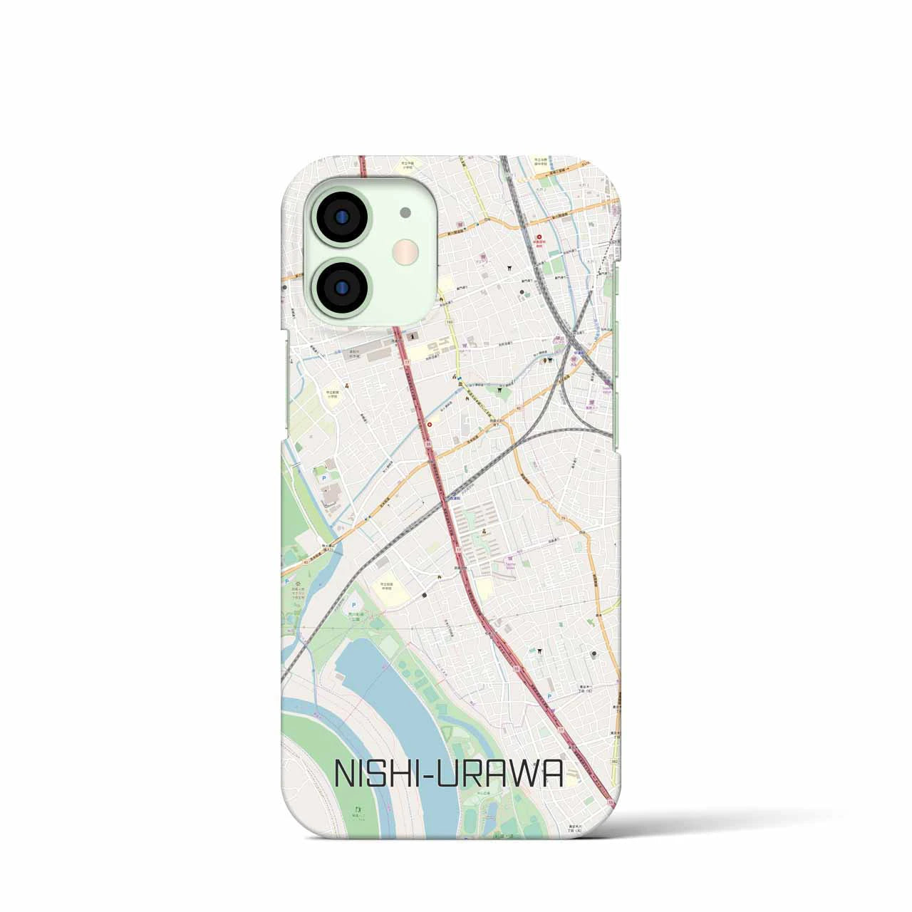 【西浦和】地図柄iPhoneケース（バックカバータイプ・ナチュラル）iPhone 12 mini 用