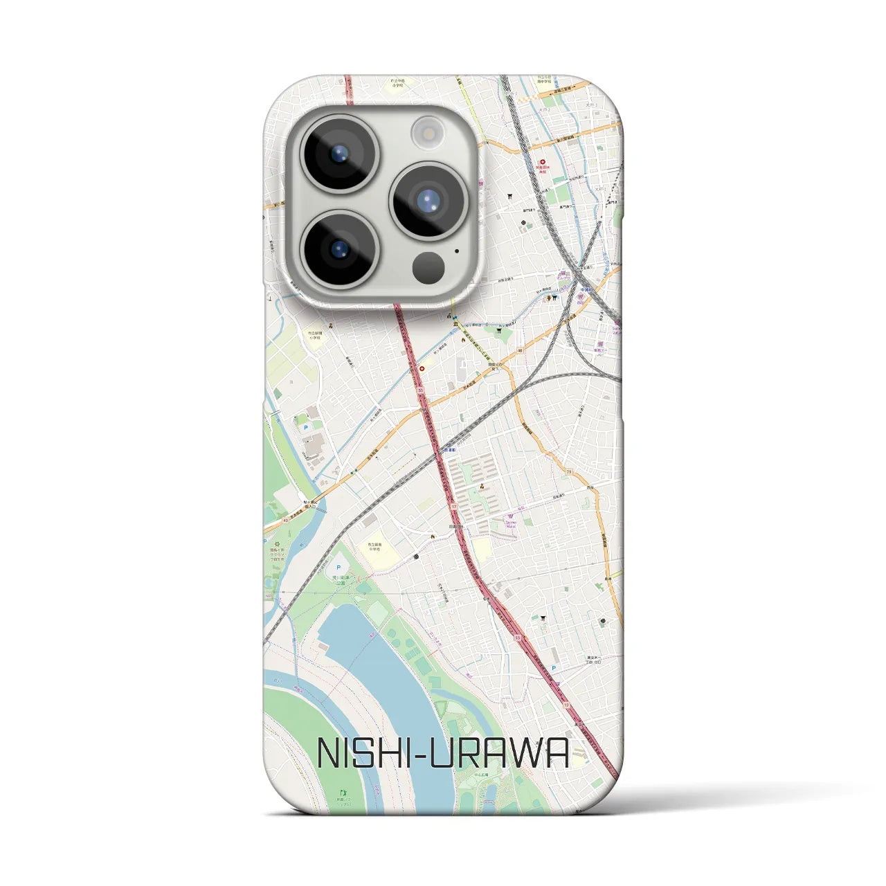【西浦和】地図柄iPhoneケース（バックカバータイプ・ナチュラル）iPhone 15 Pro 用