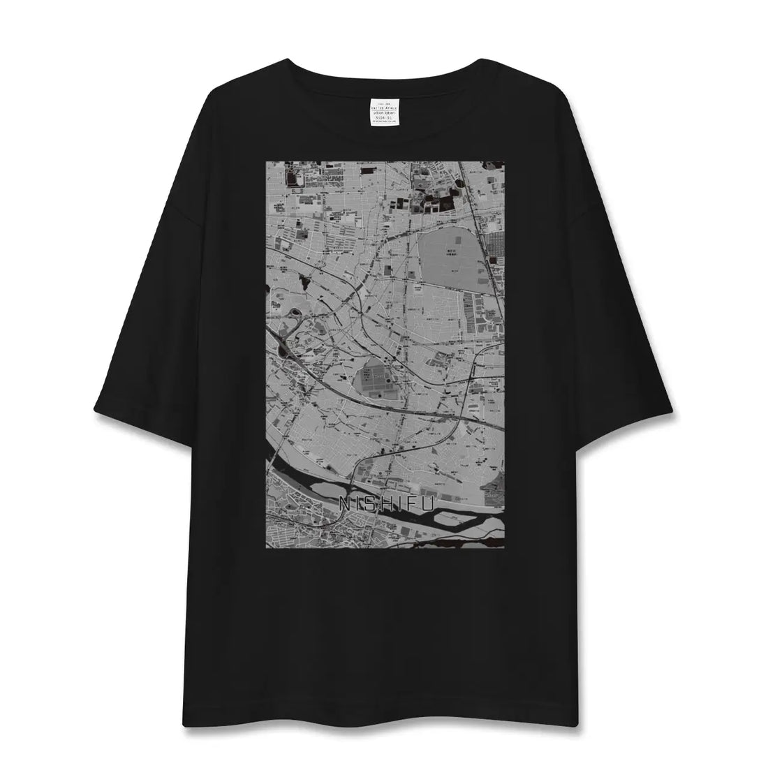 【西府(東京都)】地図柄ビッグシルエットTシャツ