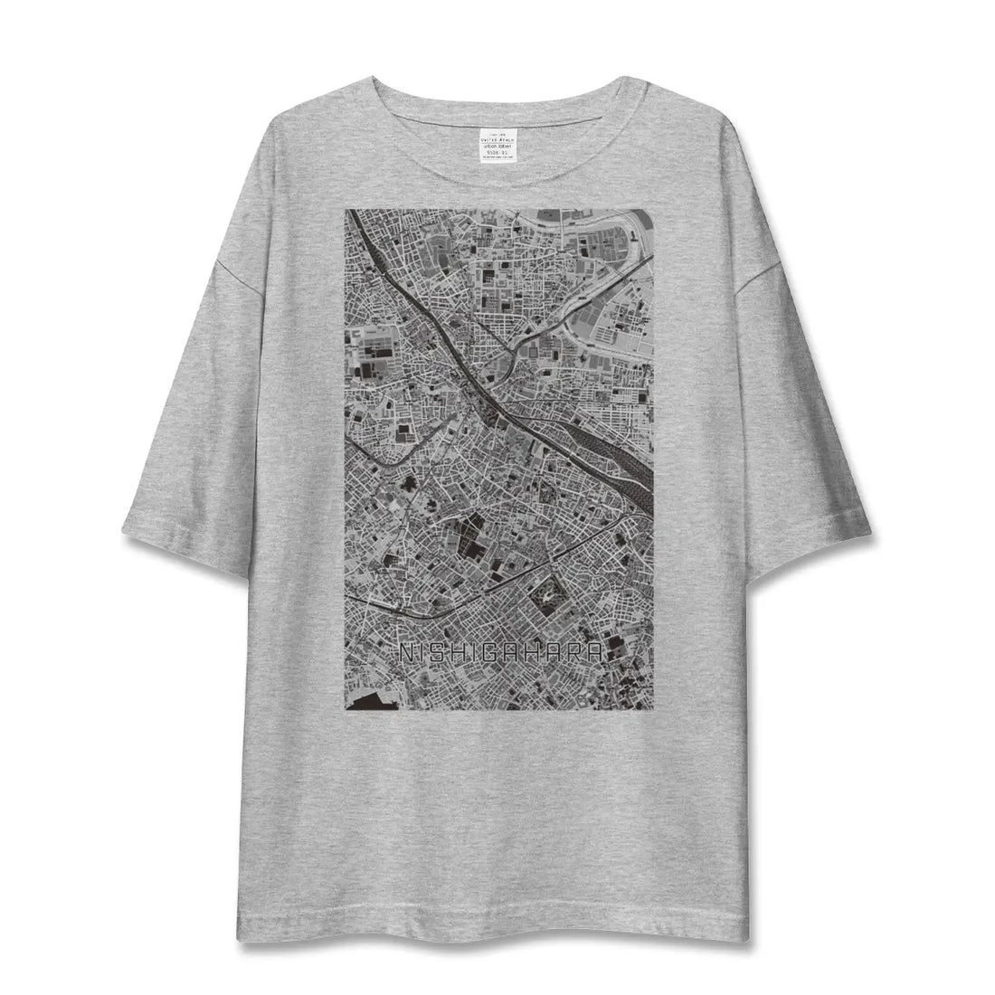 【西ケ原（東京都）】地図柄ビッグシルエットTシャツ
