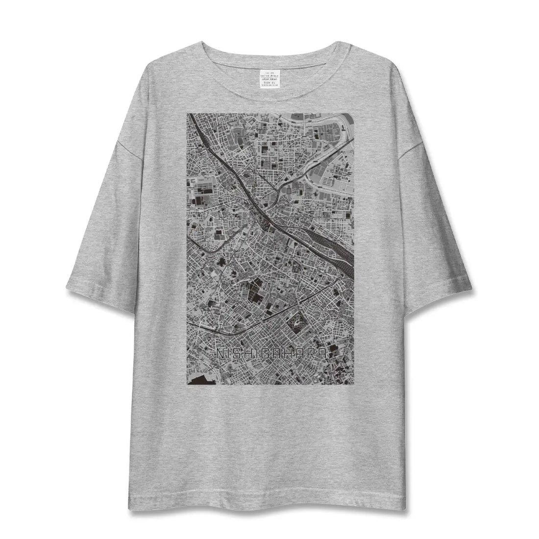 【西ケ原(東京都)】地図柄ビッグシルエットTシャツ