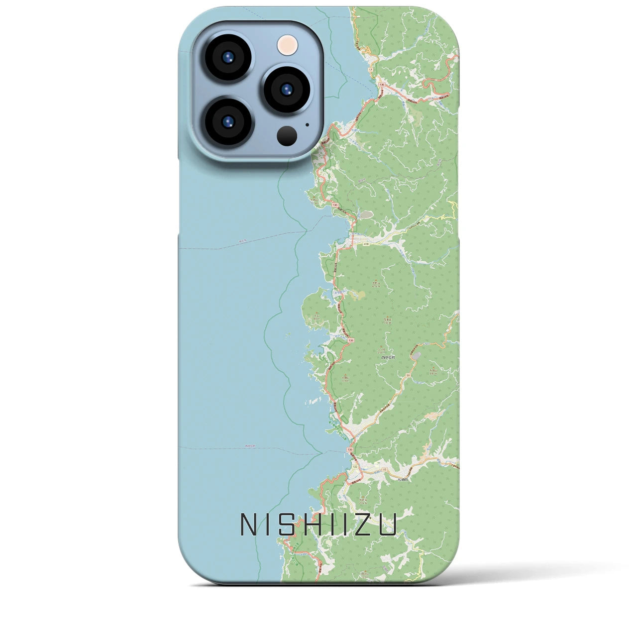 【西伊豆2】地図柄iPhoneケース（バックカバータイプ・ナチュラル）iPhone 13 Pro Max 用