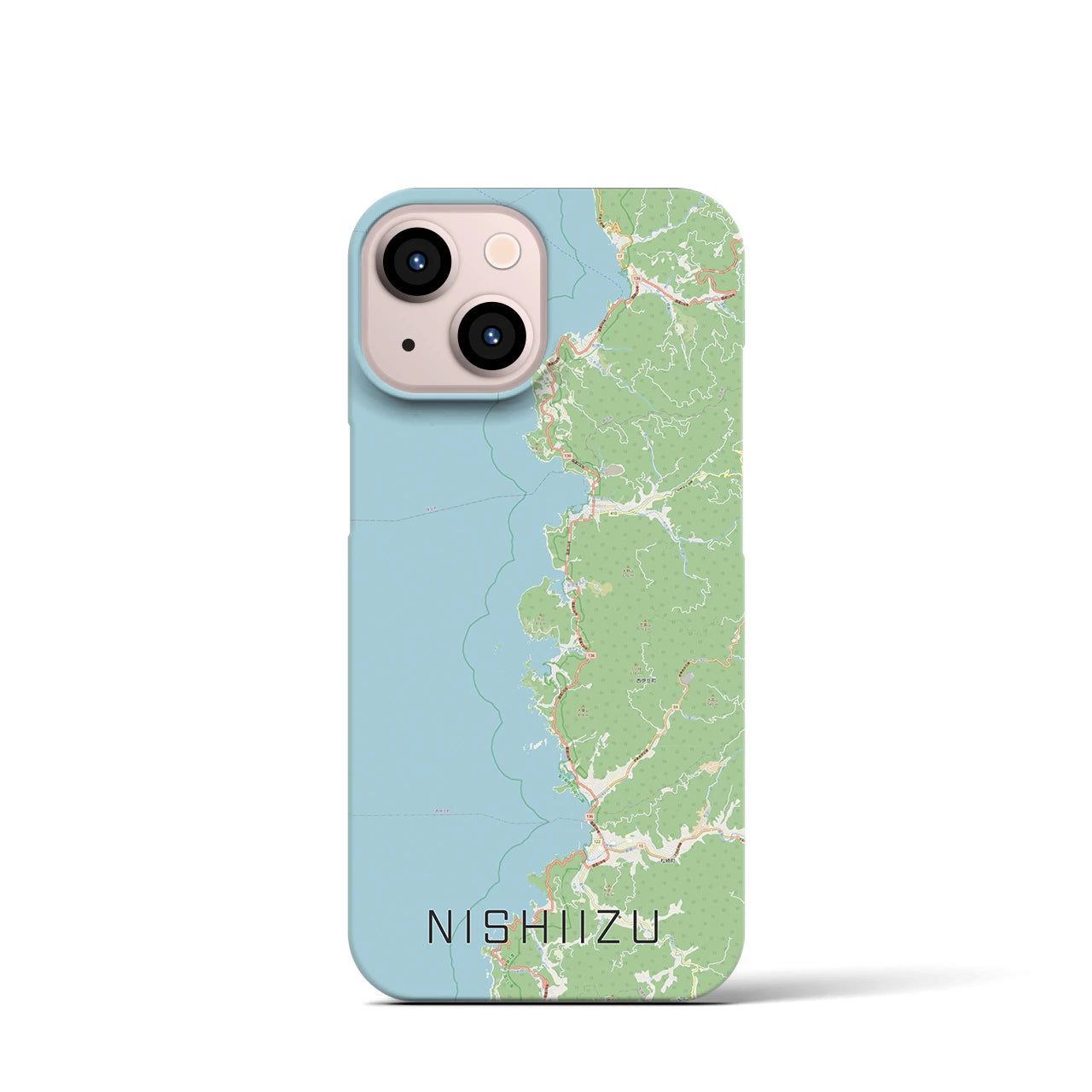 【西伊豆2】地図柄iPhoneケース（バックカバータイプ・ナチュラル）iPhone 13 mini 用