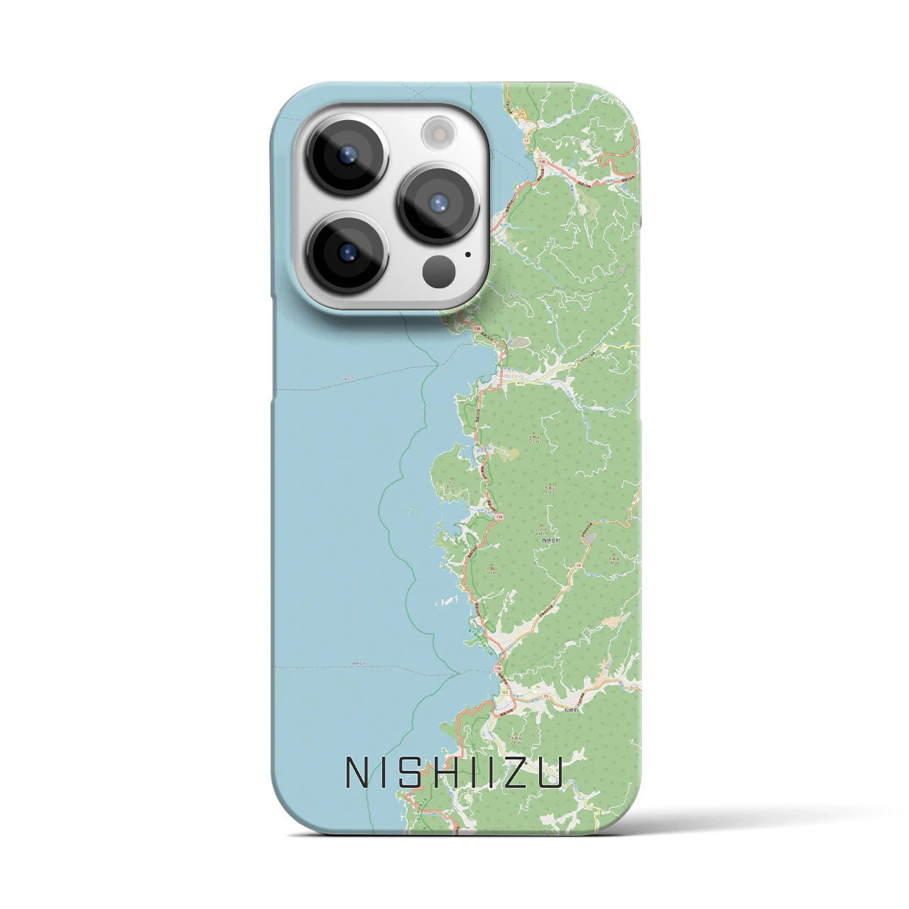 【西伊豆2】地図柄iPhoneケース（バックカバータイプ・ナチュラル）iPhone 14 Pro 用