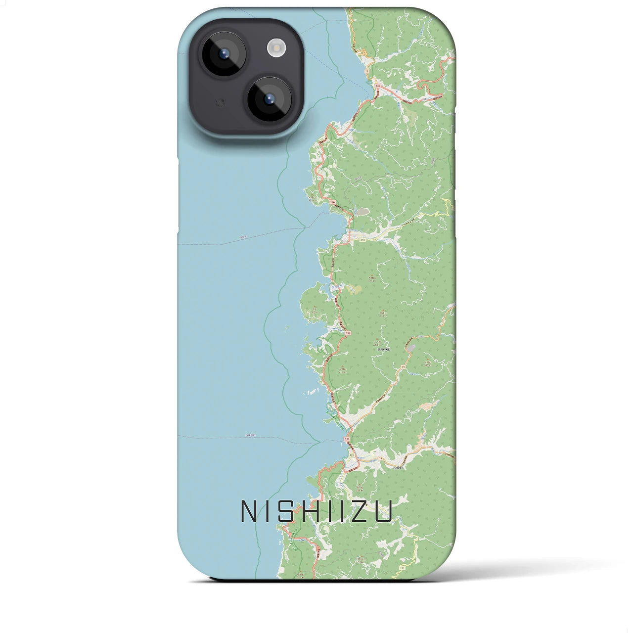 【西伊豆2】地図柄iPhoneケース（バックカバータイプ・ナチュラル）iPhone 14 Plus 用