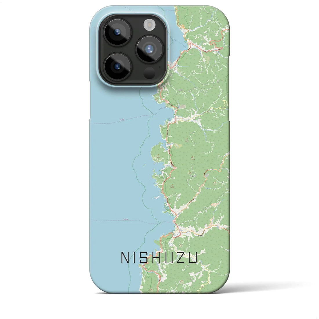 【西伊豆2】地図柄iPhoneケース（バックカバータイプ・ナチュラル）iPhone 15 Pro Max 用