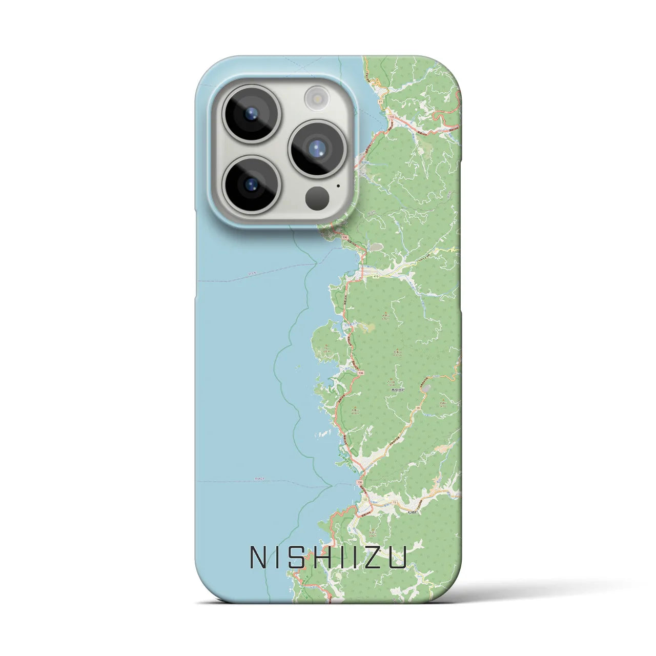 【西伊豆2】地図柄iPhoneケース（バックカバータイプ・ナチュラル）iPhone 15 Pro 用