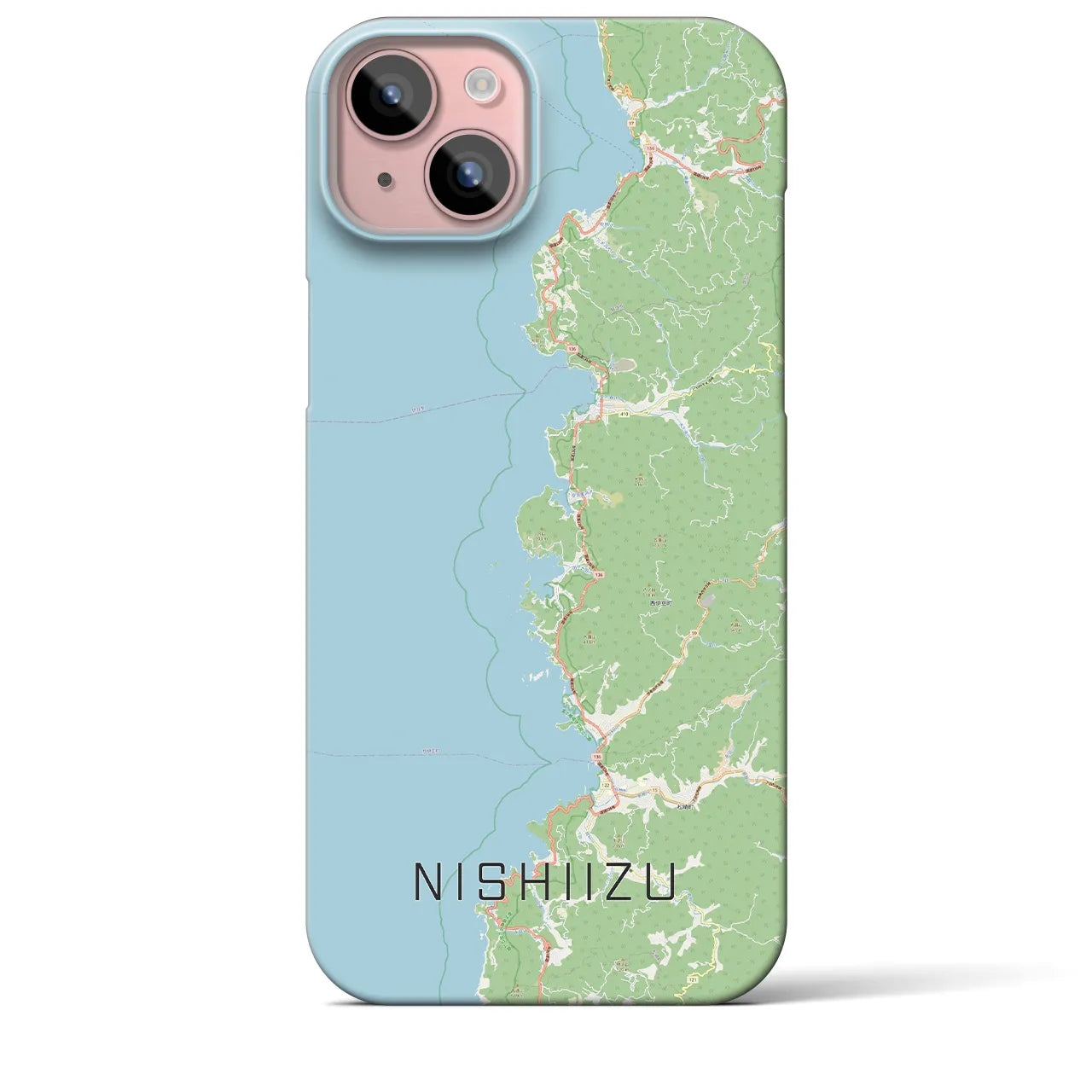 【西伊豆2】地図柄iPhoneケース（バックカバータイプ・ナチュラル）iPhone 15 Plus 用