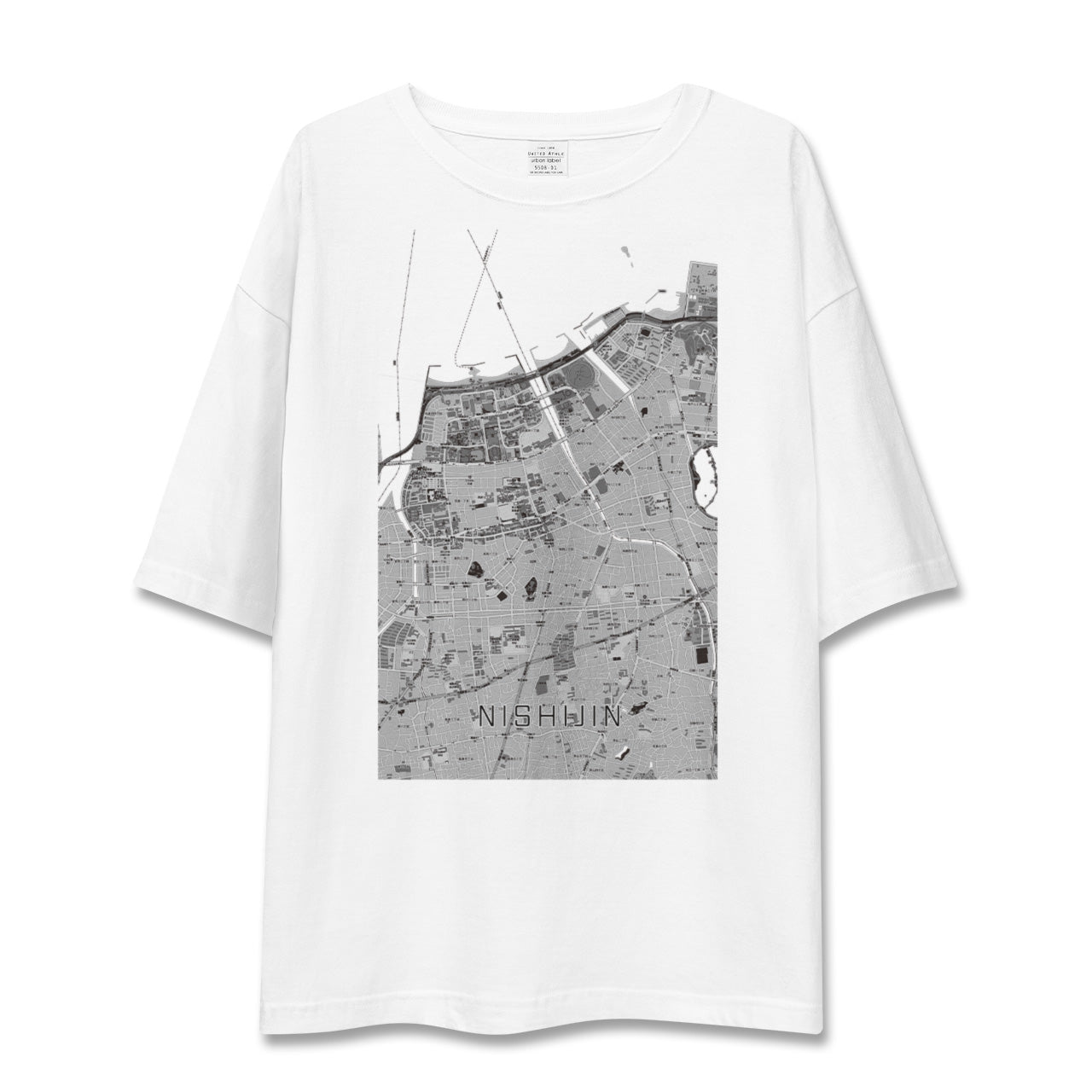【西新（福岡県）】地図柄ビッグシルエットTシャツ