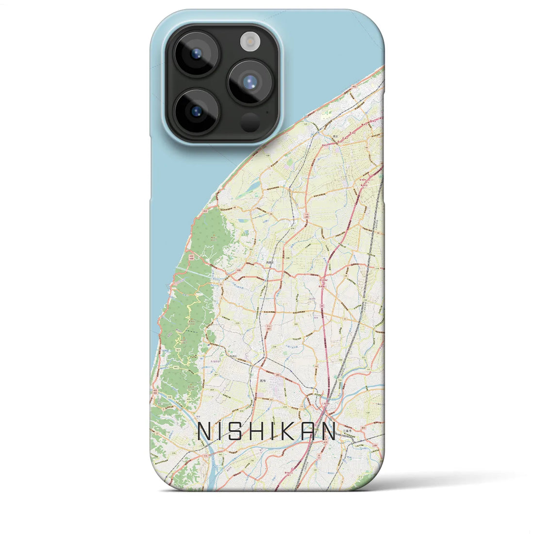 【西蒲】地図柄iPhoneケース（バックカバータイプ・ナチュラル）iPhone 15 Pro Max 用