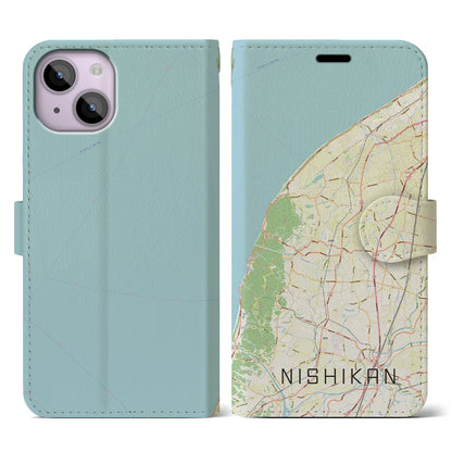 【西蒲（新潟県）】地図柄iPhoneケース（手帳タイプ）ナチュラル・iPhone 14 用